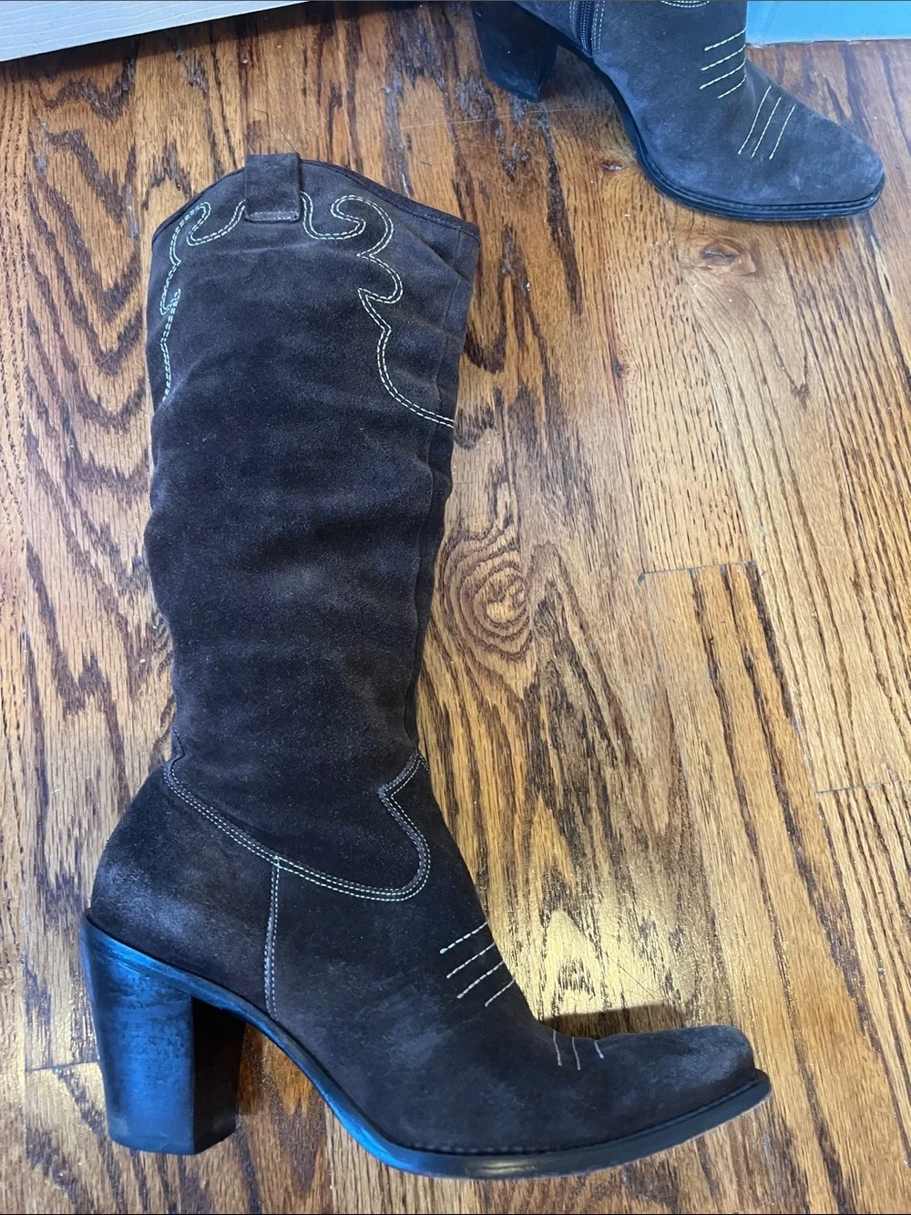 Women's Brown Suede Over-the-Knee Western Boots